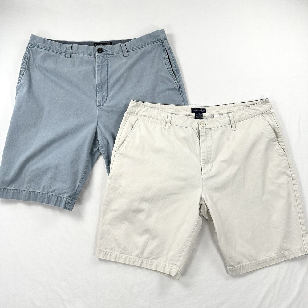 Banana Republic Chino Shorts Caribbean Joe Mens 38 Blue Beige Cotton Lot Of 2